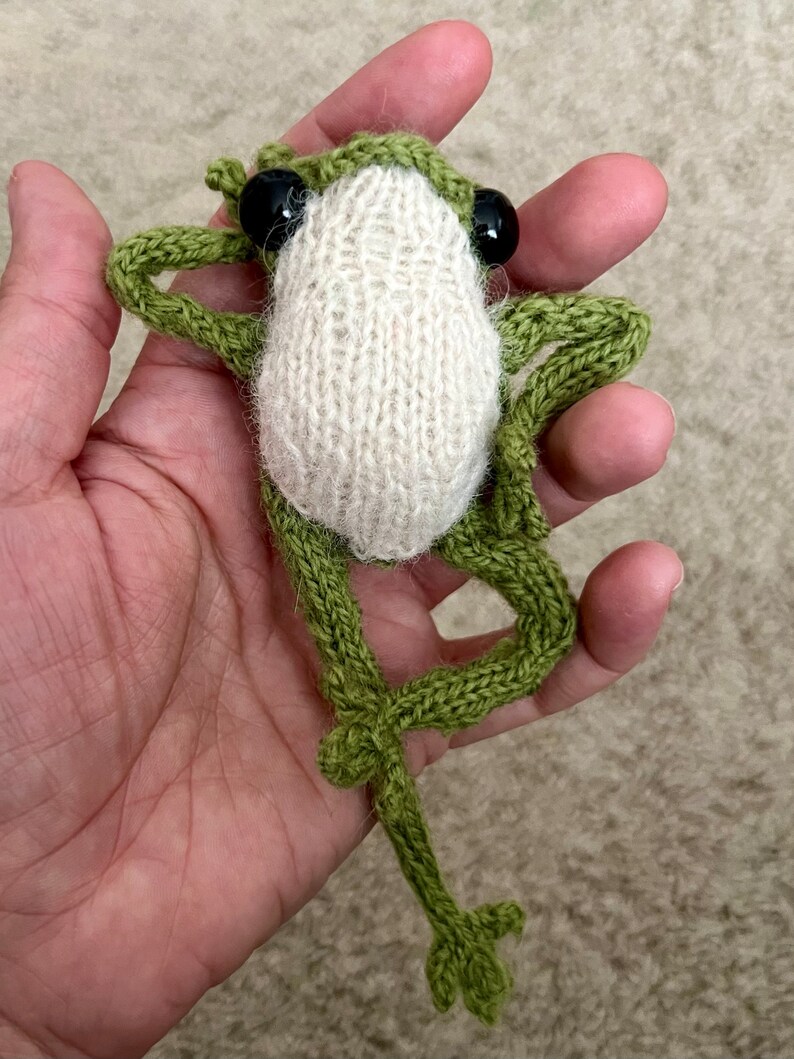 Knitted Frog, assorted colors, dotpebblesknits, as seen on Tiktok image 5