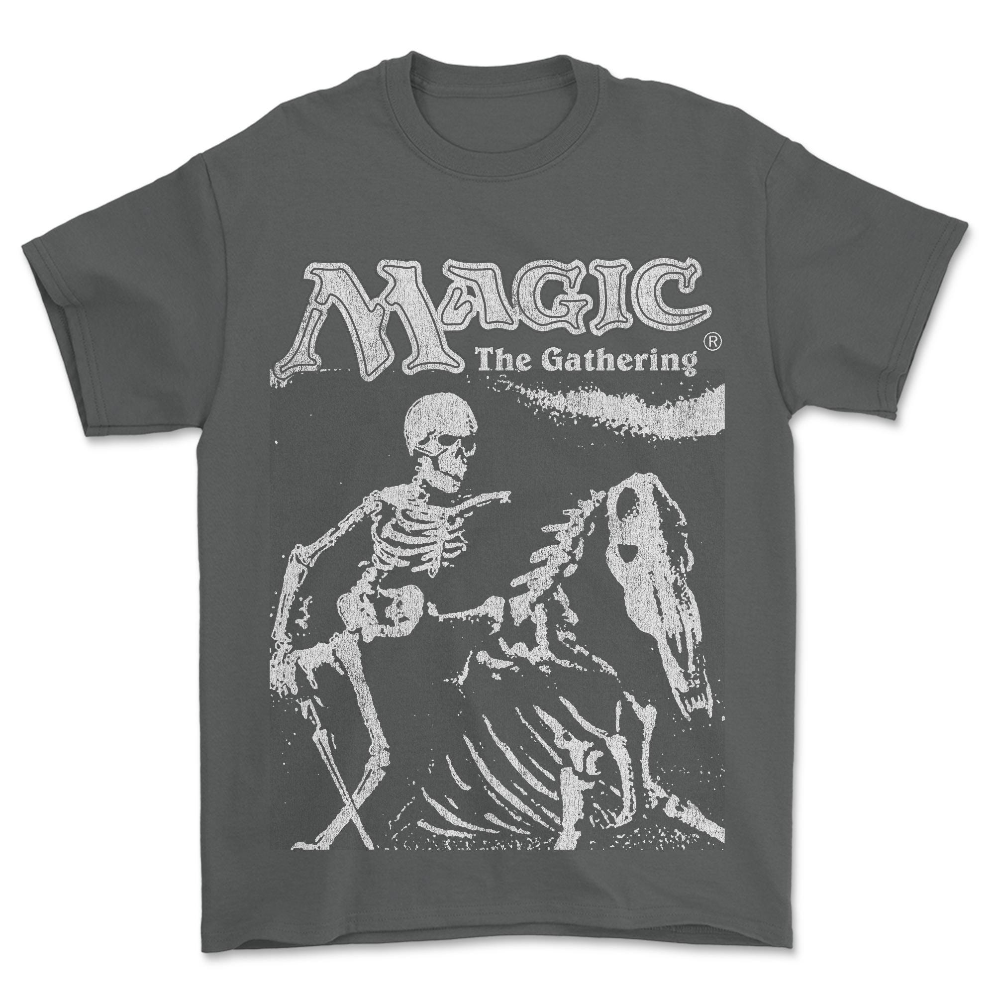 MTG Graphic Tee T-shirt (SKELETON) Distressed Vintage Retro Style
