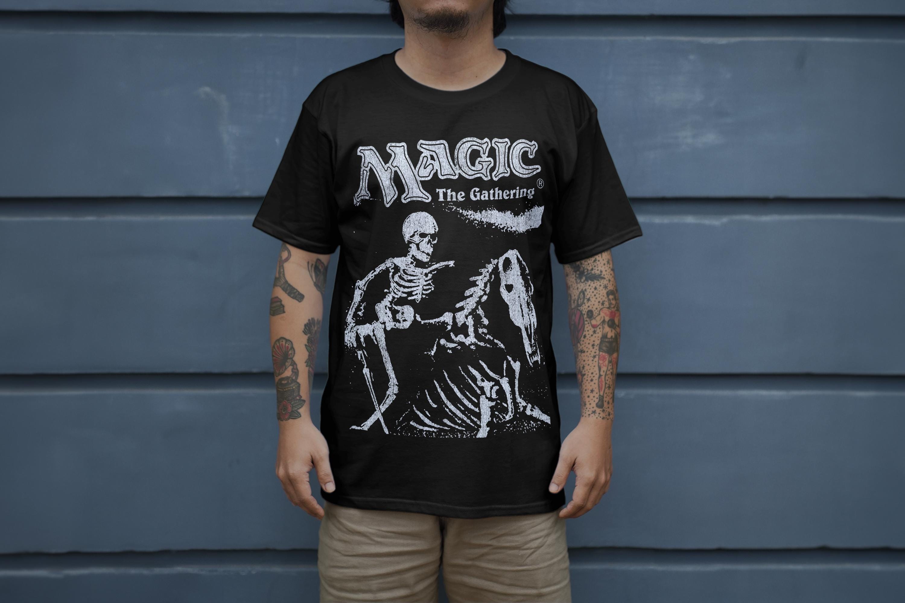 MTG Graphic Tee T-shirt (SKELETON) Distressed Vintage Retro Style