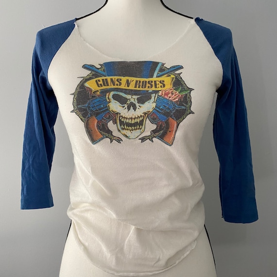 guns and roses baseball tee