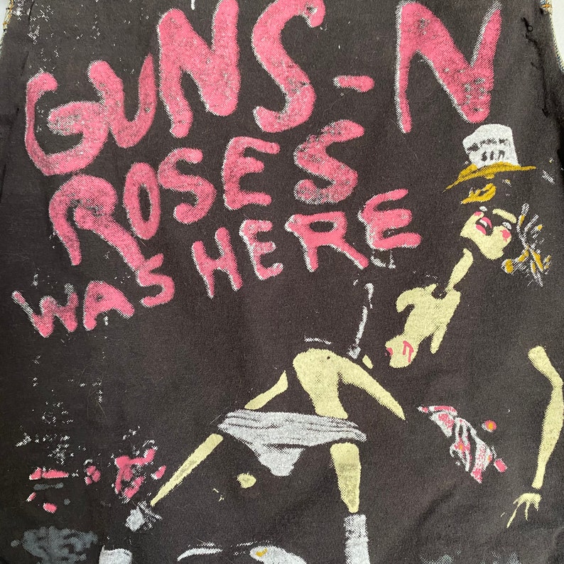 Vintage Guns N\u2019 Roses Banned Graphic Patch on Vintage Denim Vest ~ One of a Kind