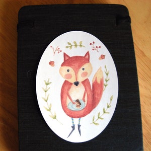 Fox Sticker,Woodland Fox Sticker,Storybook Sticker,Forest Fox Sticker,Fox Birthday Sticker,Watercolor Fox Sticker,Watercolor Fox Children