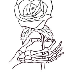 Skeleton Rose SVG: Valentines Day Cricut Cut File (Digital Download)