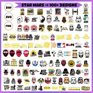 Star Wars Designs SVG, Star Wars Bundle, Star Wars Clipart, Darth Vader SVG, Mandalorian SVG, Star Wars Logos Svg, Star Wars Cut files