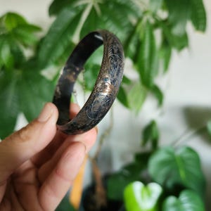 Vintage Sterling Silver Cuff Bangle Bracelet Etched Floral