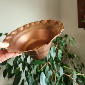 Vintage Copper Planter Bowl Hanging Pot