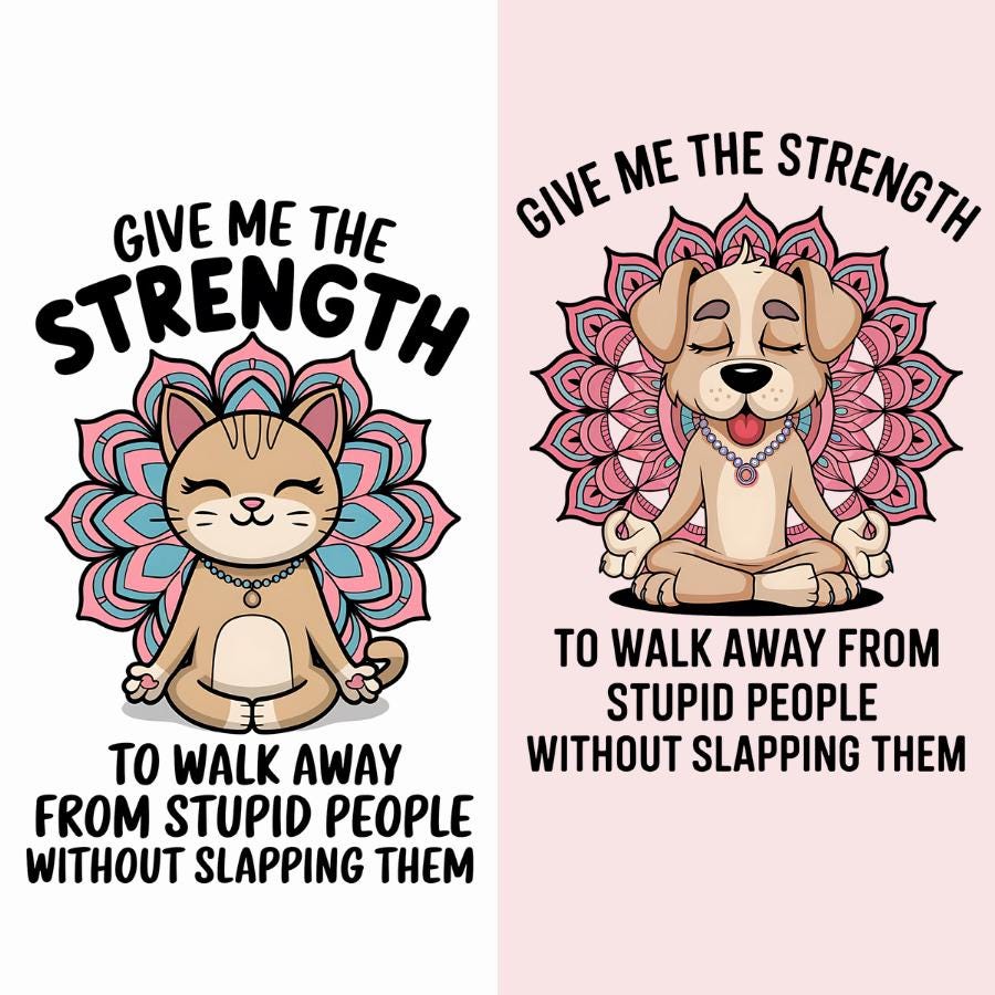 Funny Yoga Cat & Dog PNG SVG: Sarcastic Pet Lover Design (Digital Download)
