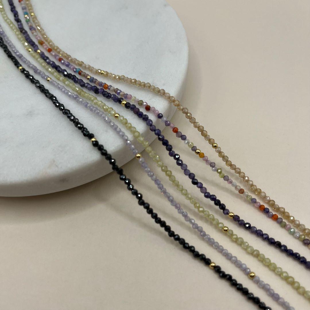 Collana Girocollo Vintage Colorata Con Piccoli Cristalli Arcobaleno, Catena Multicolore In Oro Per Donna - 4