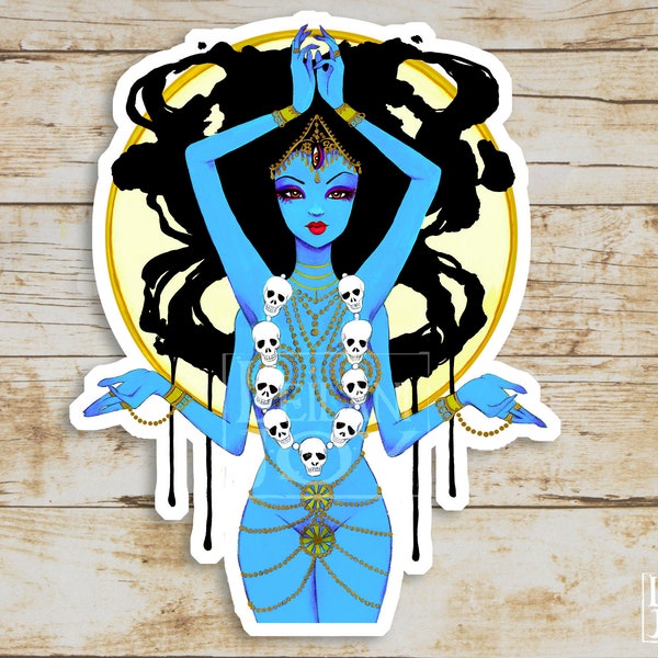 Kali Ma Goddess 3" x 2.5" Vinyl Die Cut Sticker by Leilani Joy