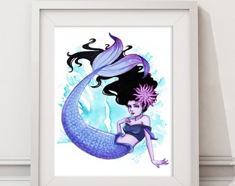 SALE 8x10 "Nessa" the Mermaid Print by Leilani Joy
