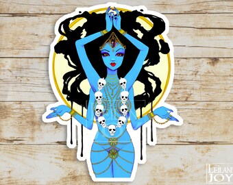 Kali Ma Goddess 3" x 2.5" Vinyl Die Cut Sticker by Leilani Joy