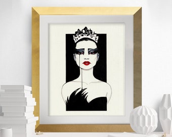 Nina the Black Swan: Grabado 8x10 por Leilani Joy