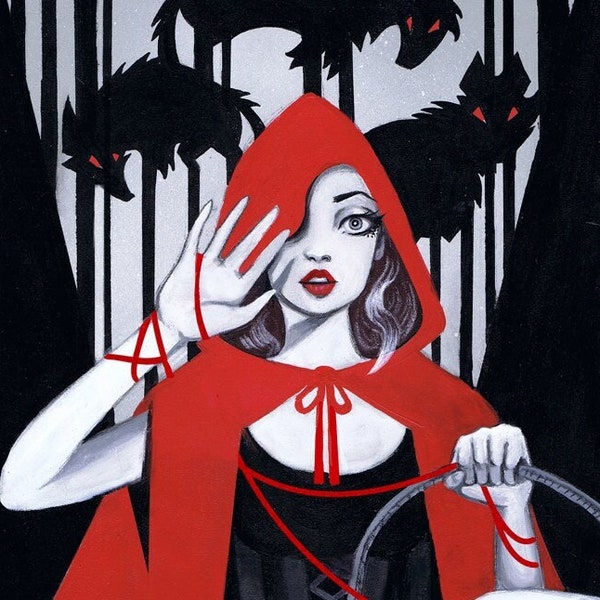 8x10 RED- Little Red Riding Hood Fine Art Print