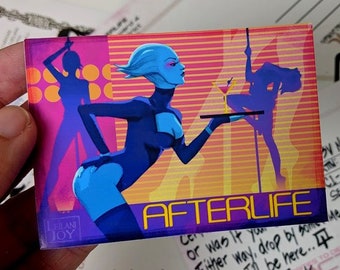 Club Afterlife Mass Effect Vinyl Die Cut Sticker by Leilani Joy