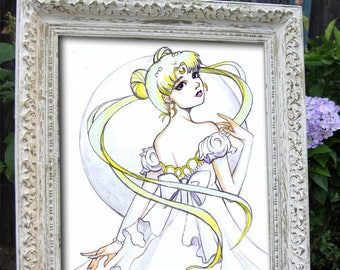 8x10 Princess Serenity Sailor Moon Tribute Print