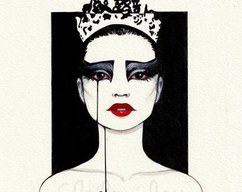 Nina the Black Swan: 11x14 Grabado por Leilani Joy