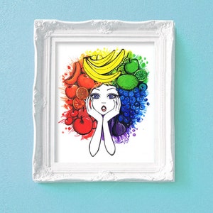 SALE Tutti The Fruity Rainbow Girl 8x10 Fine Art Print image 2