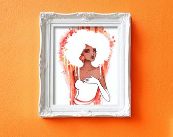 SALE: Tangee Afro Fashion Disco Girl 8x10 Fine Art Print