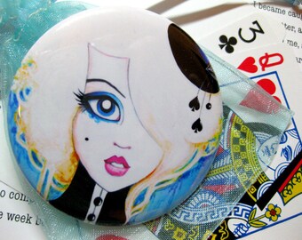 Pocket Mirror Alice in Wonderland Girl Art