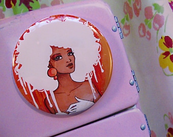 Tangee Afro Fashion Disco Girl Art Magnet