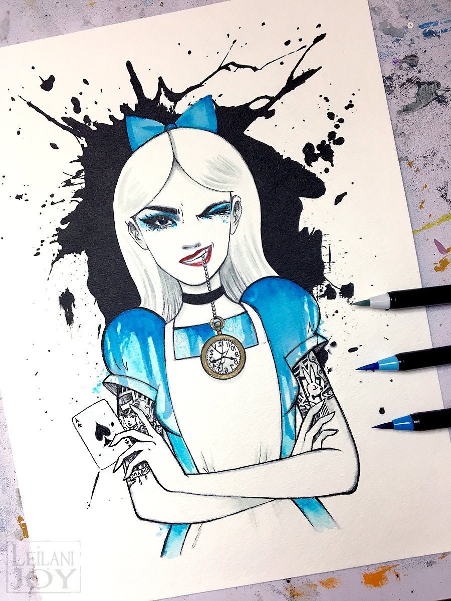 【ALICE IN WONDERLAND】手描き イラスト アート Alice in Wonderland Art, Alice Art, Wonderland Art, Alice