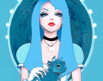 11x14 Fine Art Print Alice Wore Blue in Wonderland