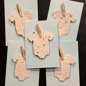 Plantable Seed Paper Card, Blue Baby Onesie, Set of 5