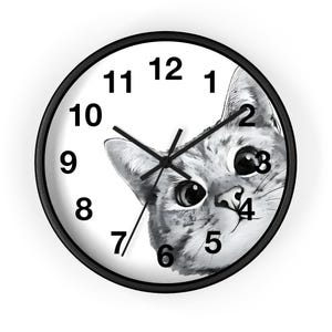 Cat Wall Clock|Cat Lover Gift|Home Decor|Unique Clock|Pet Gift|Cat Wall Clock|Cat Lover|Modern Cat Decor|Kitty Silhouette Clock|Cat Decor
