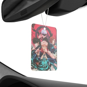 Jujutsu Kaisen Car Air Freshener|Anime Car Decor|Yuji Gojo Megumi Nobara Air Freshener|Anime Gift For Car Lovers|Anime Car Accessory