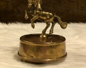 Vintage Brass Unicorn Music Box