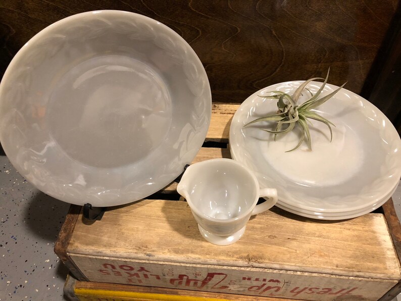 Vintage Fire King Grey Laurel Lustre 9 Plates 1 and ...