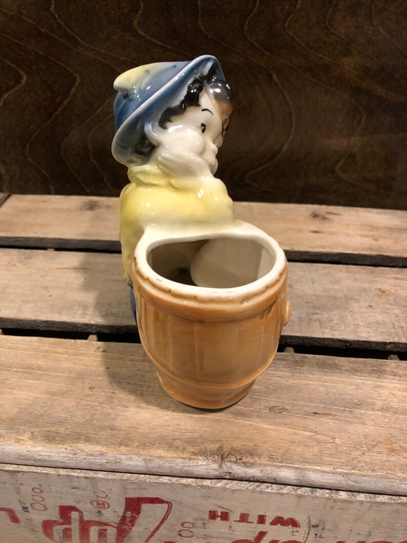 Royal Copley Boy with Barrel Vintage Planter
