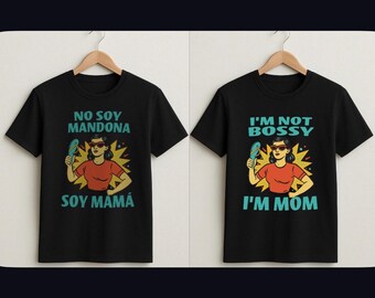 No Soy Mandona/ I’m Not Bossy! Funny Latina Mom T-Shirt – Retro Chancla Design – Mother’s Day Gift – Sassy Spanish Mom Tee