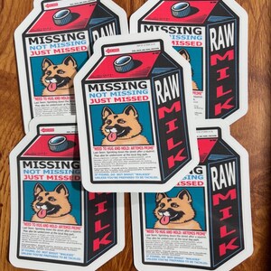 Personaliseer je hond in 10 grappige stickerverpakkingen hondenmelk – sticker in retro-stripstijl – gepersonaliseerde tekening, naam en eigenaardigheden van de hond.