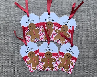 Etiquetas de regalo con forma de hombre de pan de jengibre