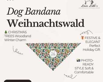 Christmas Forest Dog Bandana | Pine Tree Pet Scarf | Winter Holiday Dog Accessory | Festive Gift for Dog Lovers | Woodland Pet Fashion