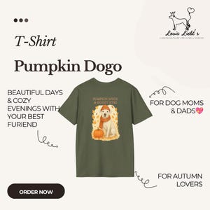 Dogo Argentino Pumpkin Unisex Softstyle T-Shirt, Cute Comfy Autumn Shirt, Dog Lover Gift, Fall Tee, Halloween Apparel