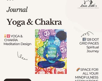 Yoga Chakra Journal A4/A5 | Meditation Notebook Dot Grid | Mindfulness Diary | Spiritual Gift | Affirmation Journal 128 Pages