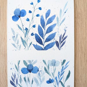 Carte unique personnalisable peinte à la main, Fête des mères, Anniversaire, Remerciement, Amitié, Maitresse, Fleurs, Cœur, Mariage, Poème