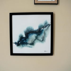 Aquarelle originale peinte à la main, Carte, Tableau unique, Peinture, décoration murale,  Imaginaire, Abstrait, Roches, Sombre, Zen