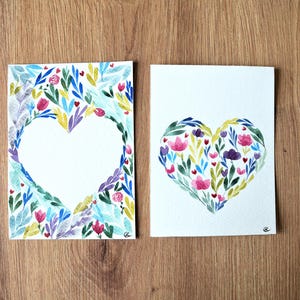 Cartes de vœux peintes à la main personnalisée, Amour, Fête des mères, Merci Maitresse, Aquarelle, Fêtes, Naissance, Cadeau personnalisé
