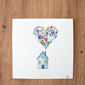 Carte unique peinte à la main, personnalisable, Anniversaire, Fête des mères, Amour, Mariage, Remerciements maîtresse et nounou, crémaillère
