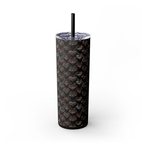 Dragon Scale Skinny Tumbler, 20oz Fantasy Lovers Travel Mug, Funny Accessories, Unique Design, Fantasy Gifts