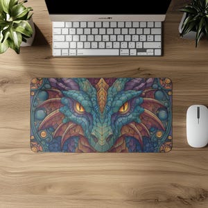 MTGプレイマット | ステンドグラスのドラゴンをテーマにしたプレイ