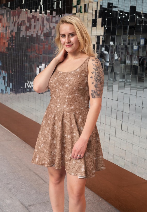 skater birthday dress New Years Eve Dress, Bronze Glitter Sparkle Print Party Dress, Metallic Holiday Celebration Outfit Red(For other colors Ombre pink high slit dress Color:Atlantic Blue