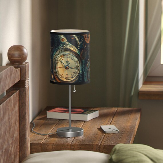 Steampunk Table Lamp: Bohemian Home Decor, Industrial Lighting