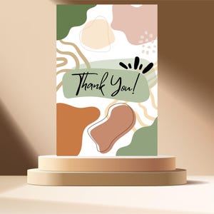 Modèle de carte de remerciement abstrait tendance | de remerciements pour vos amis et votre famille | Merci imprimable moderne