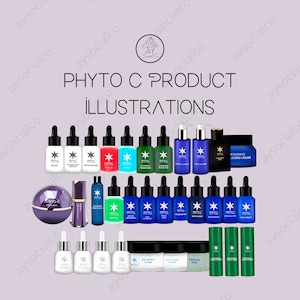 phyto c, illustration, skincare graphic, esthetician clip art, skin care art, esthetician social media, skincare social media