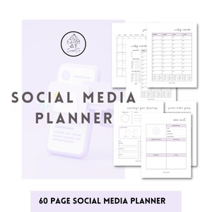 Social Media Planner, Instant Download, PDF Planner, Good Notes, Small Business, Marketing Planner, Purple