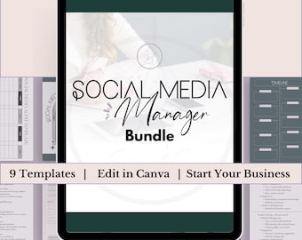 Social Media Manager Bundle | Social Media Manager Starter Kit | Social Media Manager Template | Canva Social Media Template